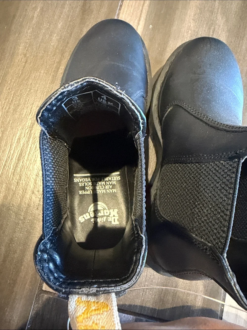 Dr. Martens Black Chelsea Chukka Boots with Yellow Pull Tabs